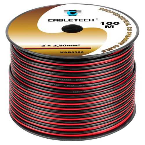 Cablu difuzor cupru 2x2.50mm rosu/negru 1m Cabletech KAB0386