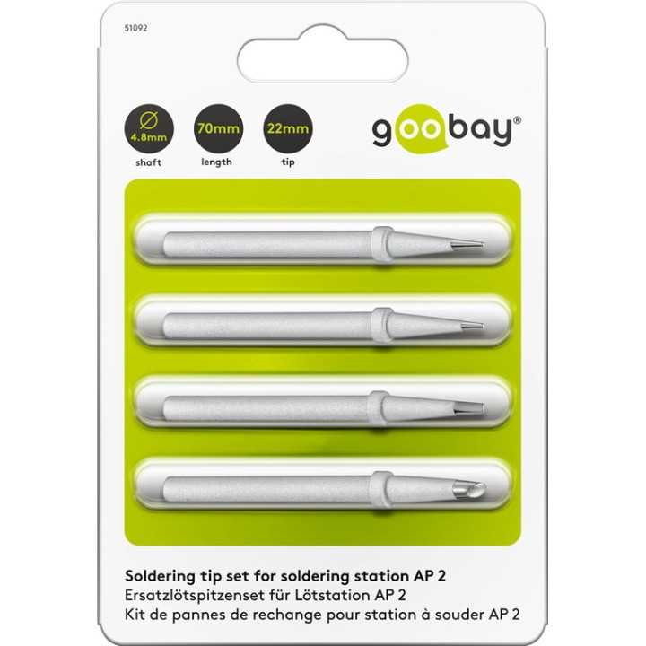 Set 4 varfuri letcon de lipit pentru statie AP2 Goobay 51092