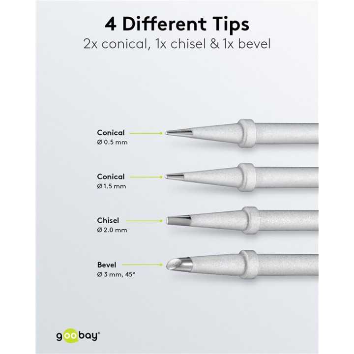 Set 4 varfuri letcon de lipit pentru statie AP2 Goobay 51092