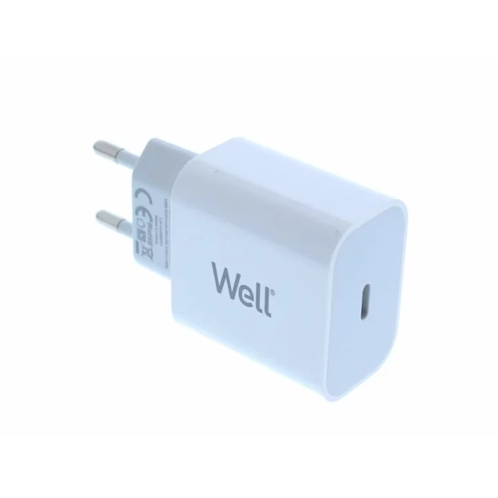 Incarcator retea - USB type C PD 20W alb Well PSUP-USB-WPD12003WE-WL