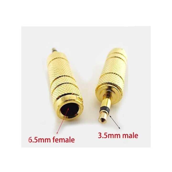 Adaptor audio mono JACK 6.3 mm mama la JACK 3.5 mm tata metal aurit