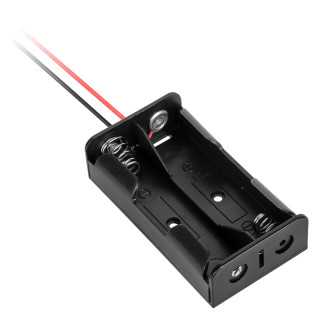 Carcasa suport 2x 18650 soclu cu fire terminale 10cm