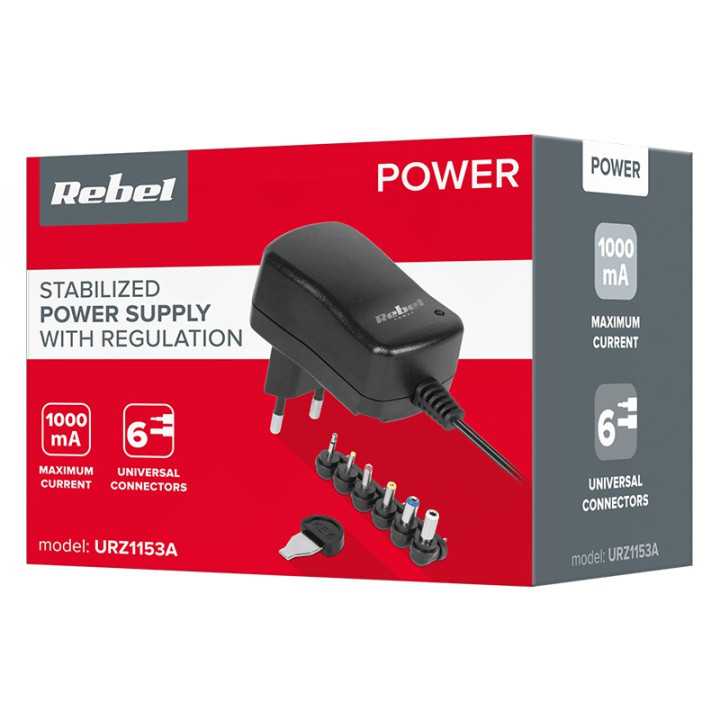 Alimentator 3-12V stabilizat universal 1000mAh REBEL URZ1153A