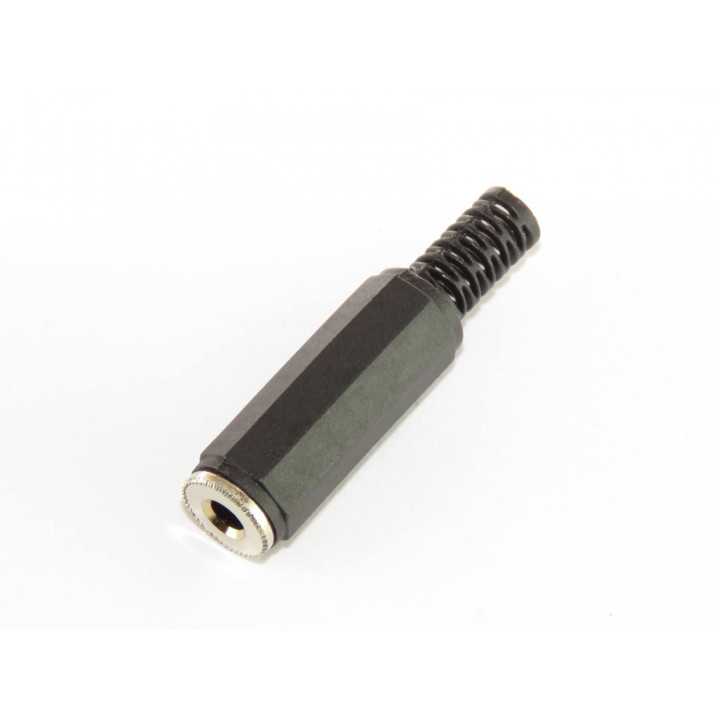 Mufa Jack 3.5 mm mama mono cu manson drept pe cablu JC-121