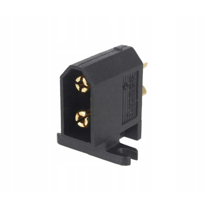Soclu alimentare DC XT60 tata 2 pini lipire neagra 30A 500V XT60C-M AMASS
