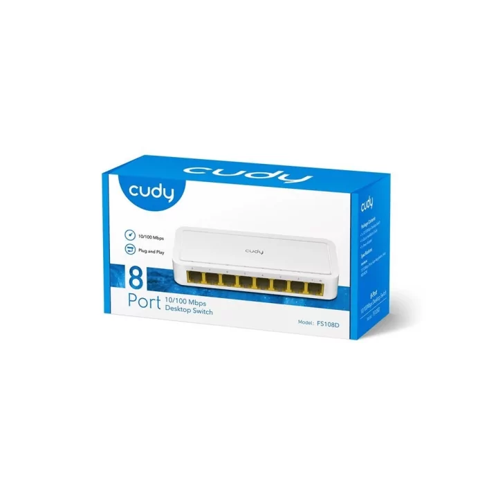 Switch Desktop 8 porturi 10/100Mbps alb Cudy FS108D