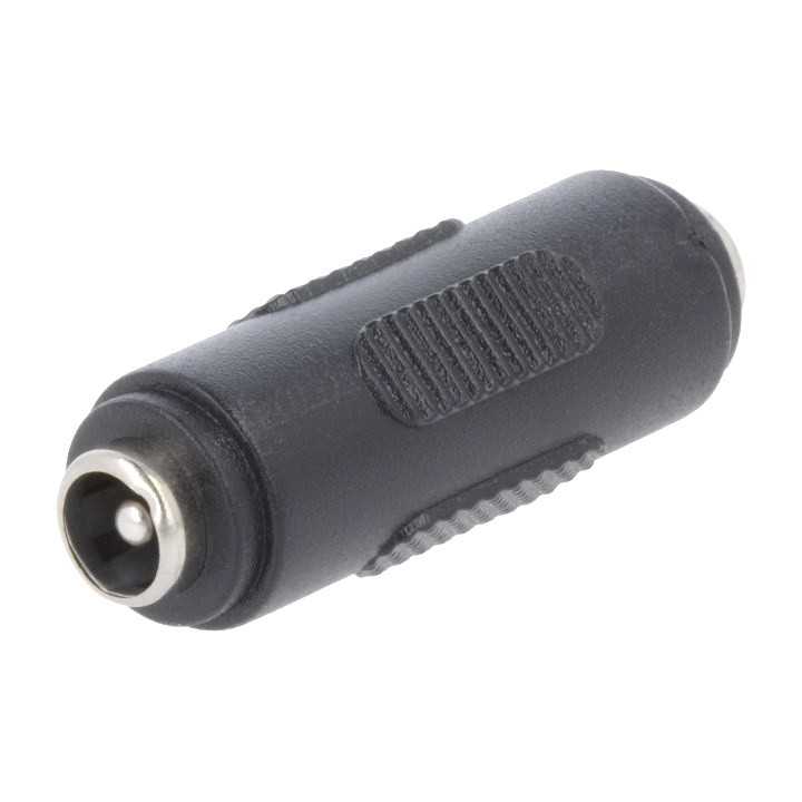 Adaptor DC mama-mama 2.1x5.5 mm plastic negru PC2.1-FF