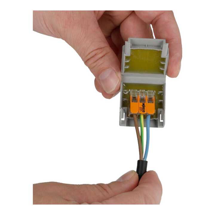 WAGO GELBOX 3 poli derivatie cabluri pentru conectori seriile 221/ 2273 max. 4mm2 IPX8 gri 207-1331