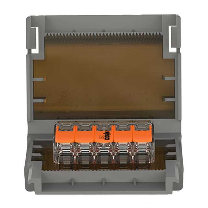 WAGO GELBOX 5 poli derivatie cabluri pentru conectori seriile 221/ 2273 max. 4mm2 IPX8 gri 207-1332
