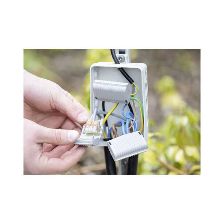 WAGO GELBOX 6 poli derivatie cabluri pentru conectori seriile 221/ 2273 max. 4mm2 IPX8 gri 207-1333