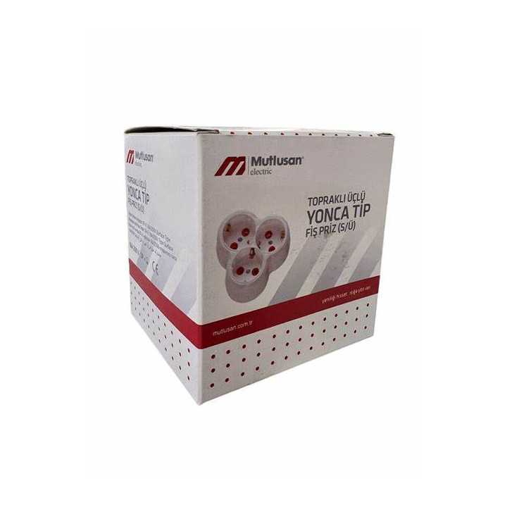 Triplu stecher 3x Schuko 16A 3500W alb/rosu 001 170 033002 00 00 Mutlusan electric