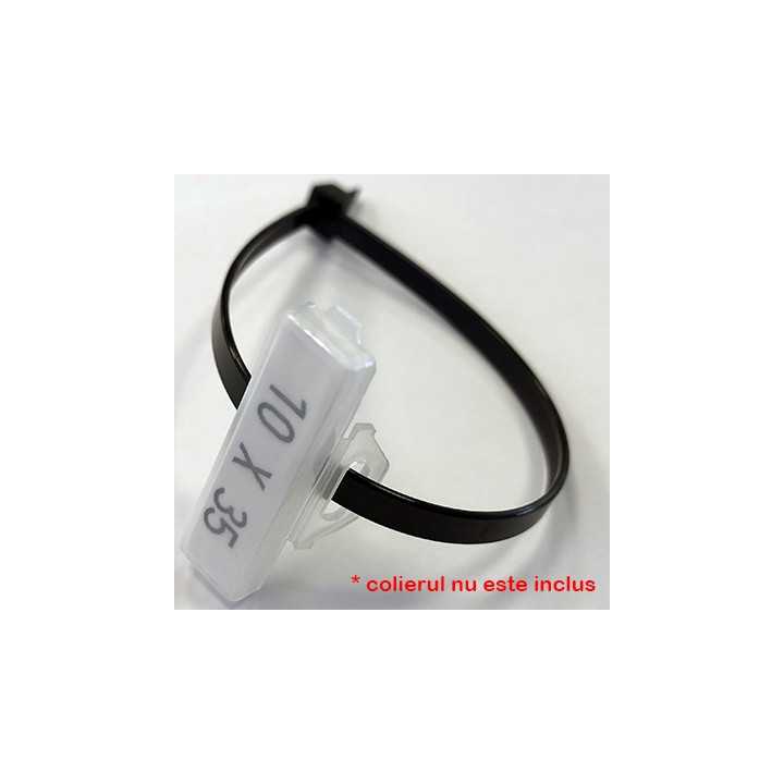 Eticheta 10x35mm cu capac transparent si suport prindere 1buc 062 129 111035 SapiSelco Italy