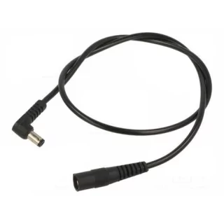 Cablu 0.5m DC 5.5x2.1 mm mufa 90 grade - soclu 5.5x2.1 mm 2A 2x0.5mm2 WEST POL A21-C21-C050-050BK