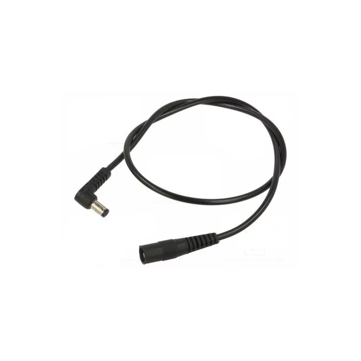 Cablu 0.5m DC 5.5x2.1 mm mufa 90 grade - soclu 5.5x2.1 mm 2A 2x0.5mm2 WEST POL A21-C21-C050-050BK
