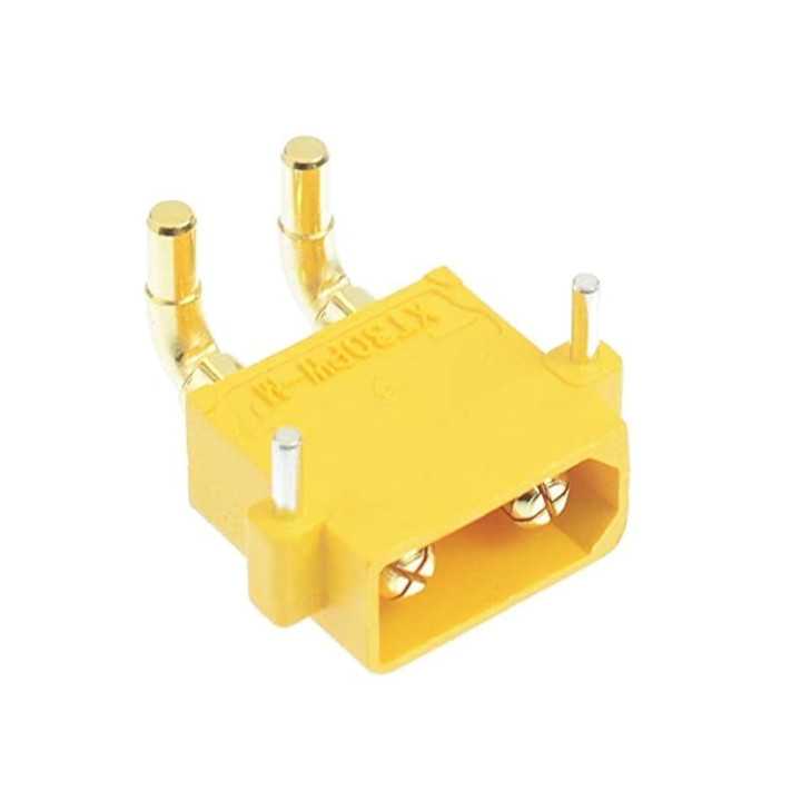 Soclu alimentare DC XT30 tata 2 pin pentru PCB THT galbena AMASS XT30PW-M