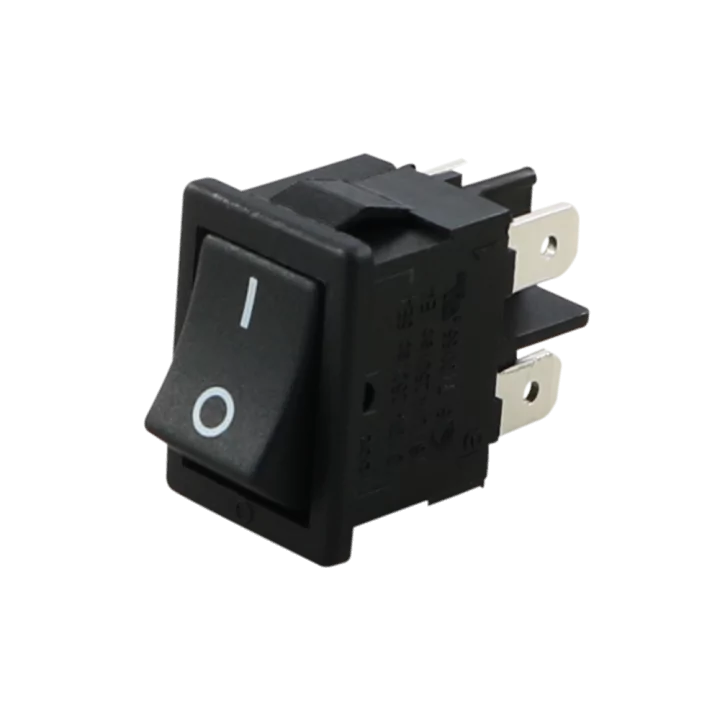 Comutator 6A-250V ON-OFF cu retinere 19.2x13 mm negru GBC 24.2335.04