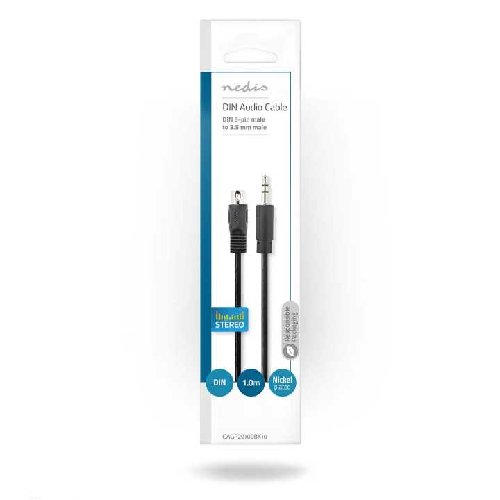 Cablu audio DIN 5pin tata - Jack 3.5 mm tata 1m negru Nedis CAGP20100BK10