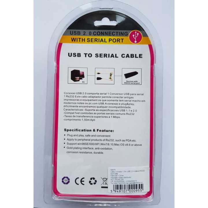 Cablu convertor USB la DB9 serial RS232 Windows Vista 7 10 1.5m