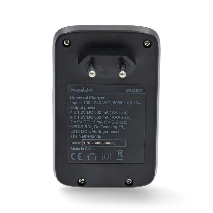 Incarcator acumulatori NiMH AA/AAA/E-Block 9V Nedis
