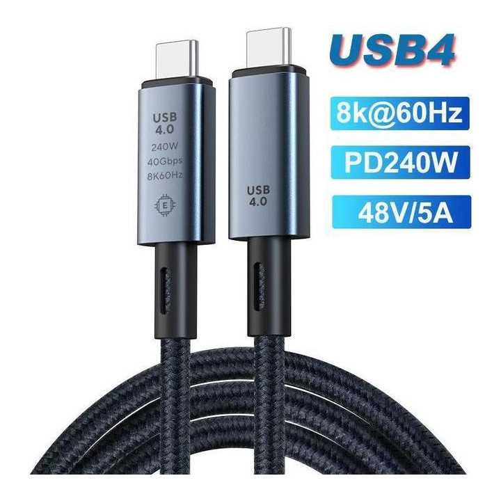 Cablu USB-C tata la USB-C tata 1m v3.0 240W 40Gbps 8K 60Hz