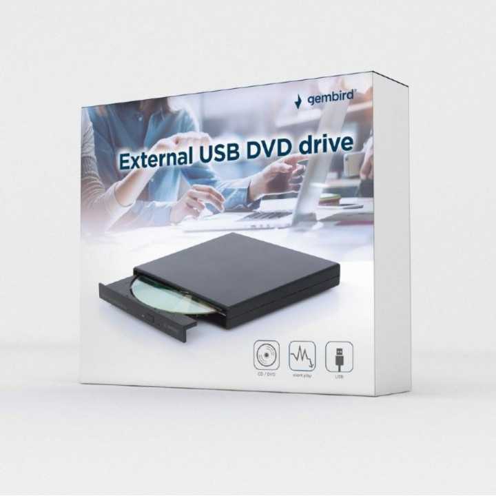 DVD-RW extern GEMBIRD interfata USB 2.0 argintiu DVD-USB-04