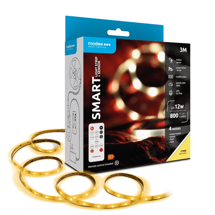 Banda LED Smart Modee 12W senzor de miscare cu telecomanda 2700K 800lm IP20 3m