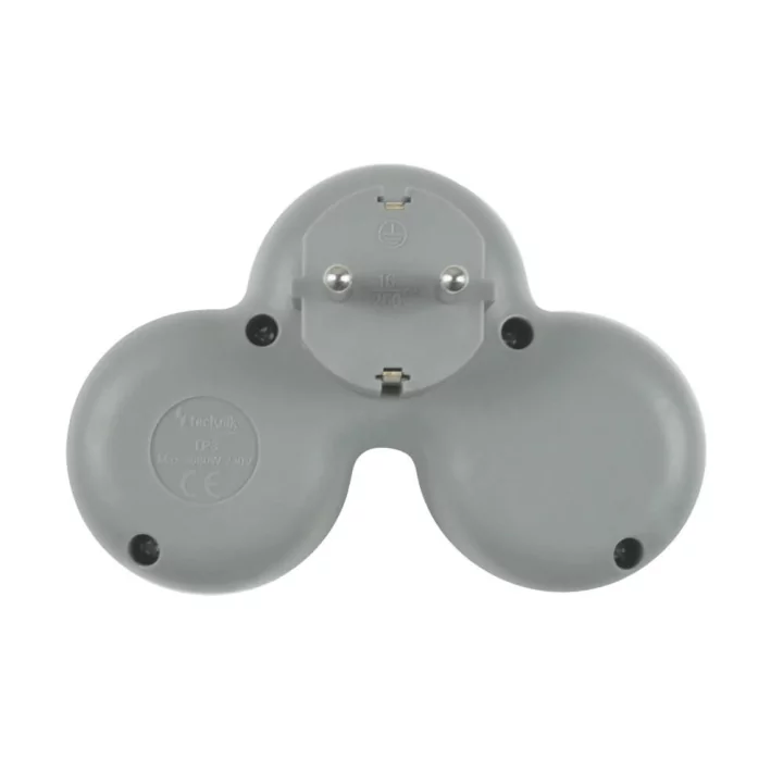 Stecher triplu Technik TP3 cu contact protectie 3x Schuko 16A 3500W alb