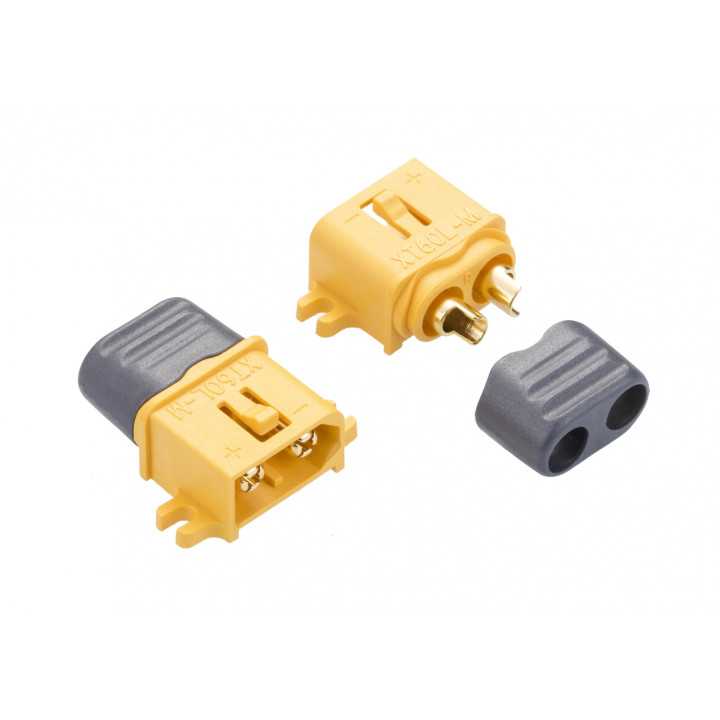 Conector XT60 alimentare DC mufa tata 2pin lipire galbena AMASS XT60L-M