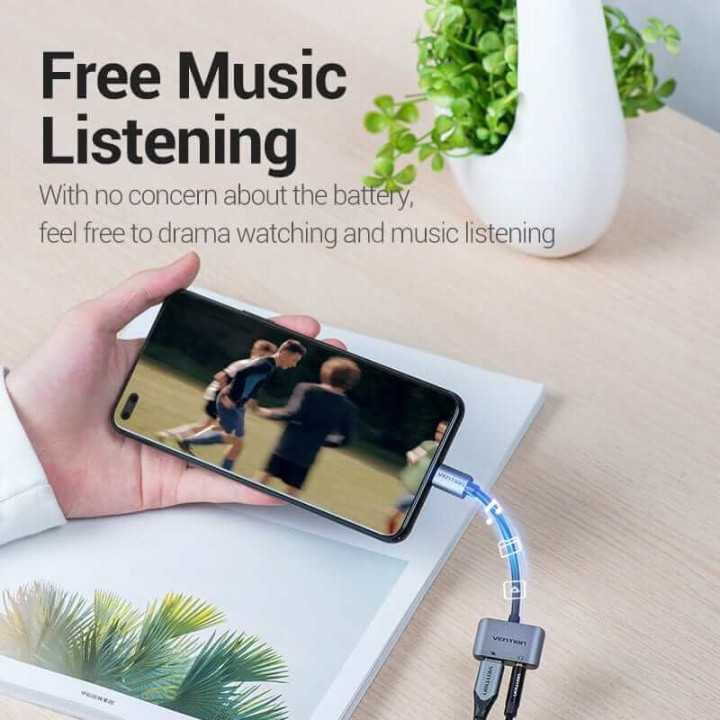 Cablu adaptor convertor USB C la Jack 3.5 mm mama casca/microfon +USB C mama incarcare 10cm OMTP/CTIA standards BGSHA VENTION