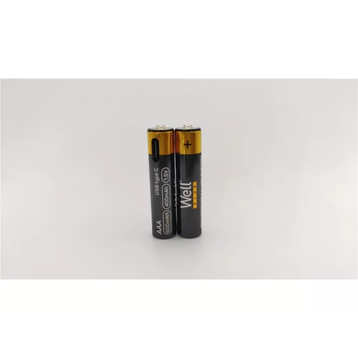 Acumulator AAA R3 Li-ion 10440 1.5V 400mAh 600mWh cu incarcare 5V USB-C 2buc/blister Well ACCU-10440/40C-BL2-WL