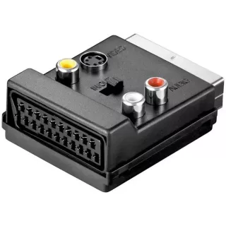 Adaptor Scart tata-mama la 3x RCA si SVHS cu comutator Goobay