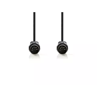 Cablu audio stereo DIN 5p tata - 5p DIN tata 3m negru Nedis CAGL20000BK30