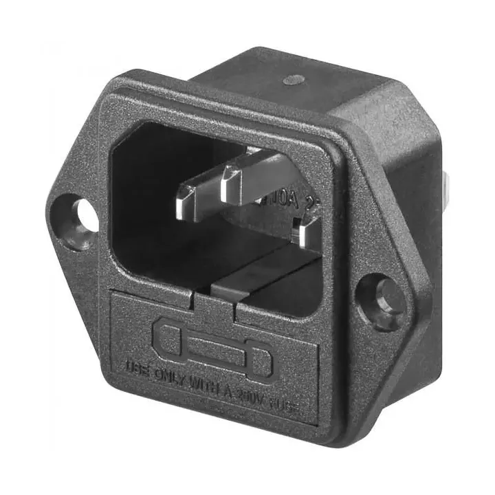 Conector AC montare pe panou 220V 6.3A cu siguranta Goobay 11261