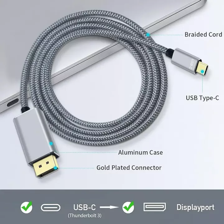 Cablu 8K /60Hz USB3.1 USB-C tata la DisplayPort tata 1.8m