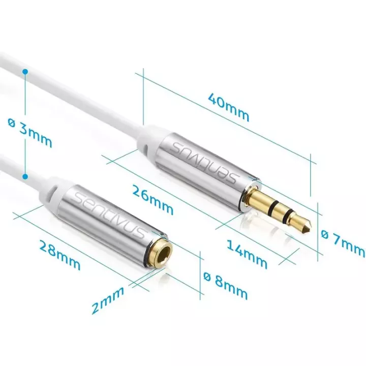 Cablu audio stereo SENTIVUS 1m Jack 3.5 mm tata - 2x 3.5 mm mama SE-AU101-010