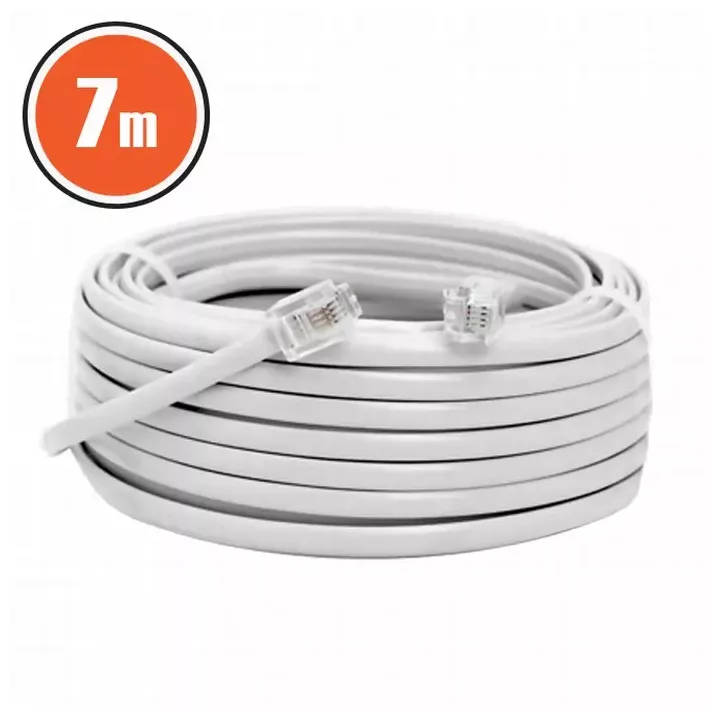 Cablu telefon RJ11 7m Fisa modulara 6P4C - fisa modulara 6P4C alb 20302