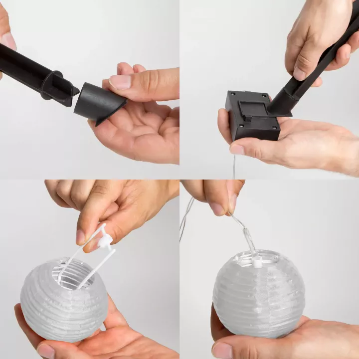 Sir 10 lampioane solare LED alb rece 3.7m Garden of Eden 11227