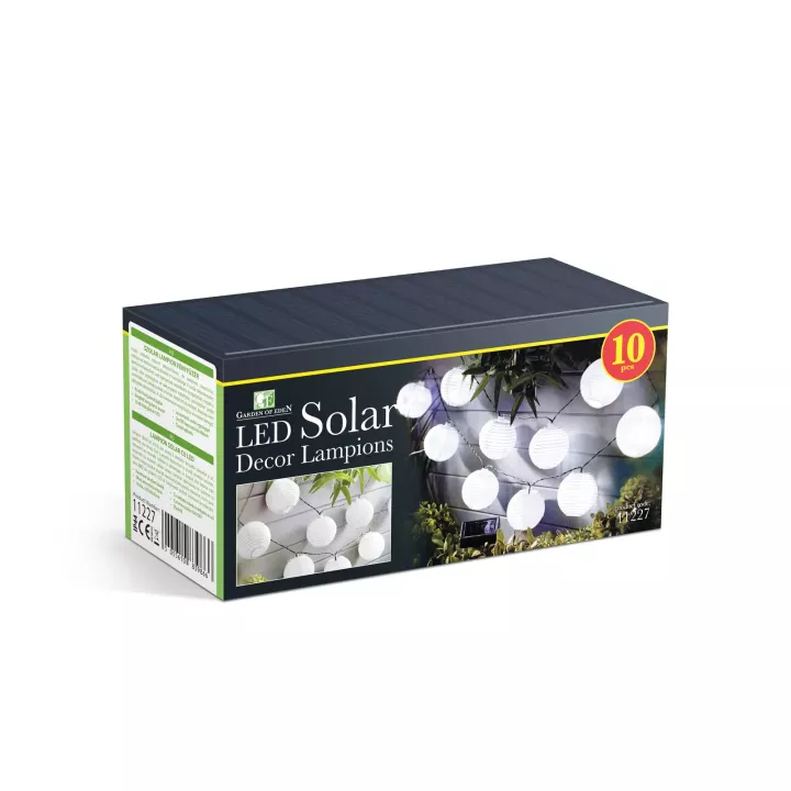 Sir 10 lampioane solare LED alb rece 3.7m Garden of Eden 11227