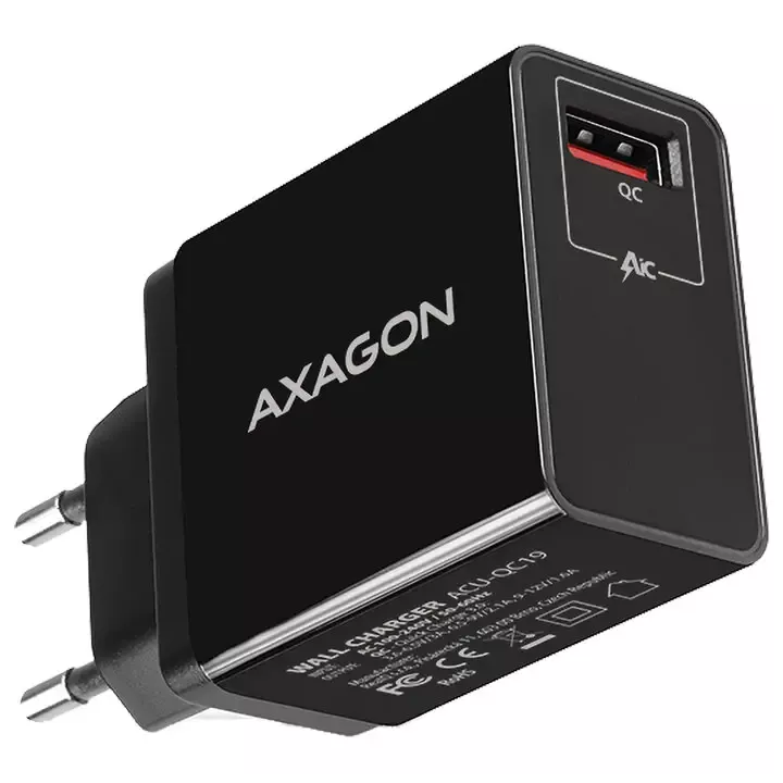 Incarcator retea AXAGON ACU-QC19 1x USB A QC3.0 /AFC /FCP /SMART 19W negru