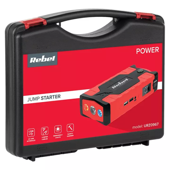 Jump Starter 10000mAh Rebel + Power Bank si Compresor auto URZ0967