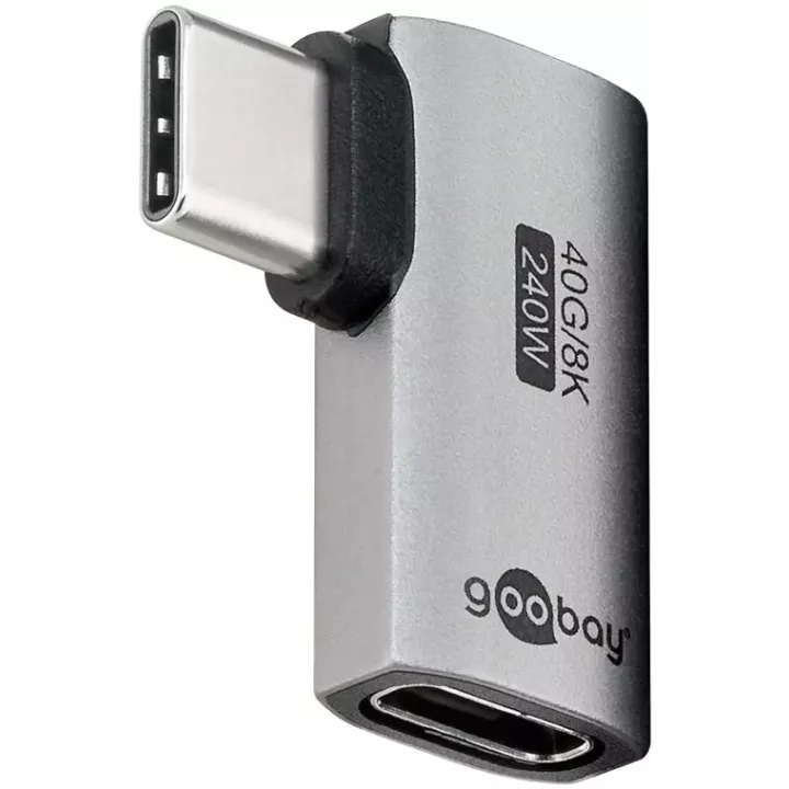 Adaptor USB-C mama - USB-C tata orizontal 90 Thunderbolt3/4 Goobay 74441