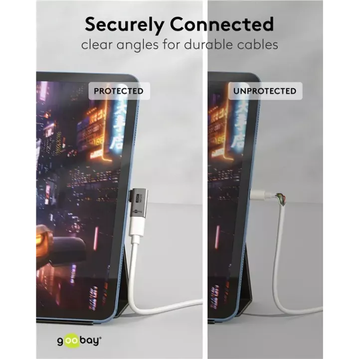 Adaptor USB-C mama - USB-C tata orizontal 90 Thunderbolt3/4 Goobay 74441