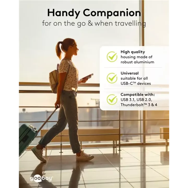 Adaptor USB-C mama - USB-C tata orizontal 90 Thunderbolt3/4 Goobay 74441