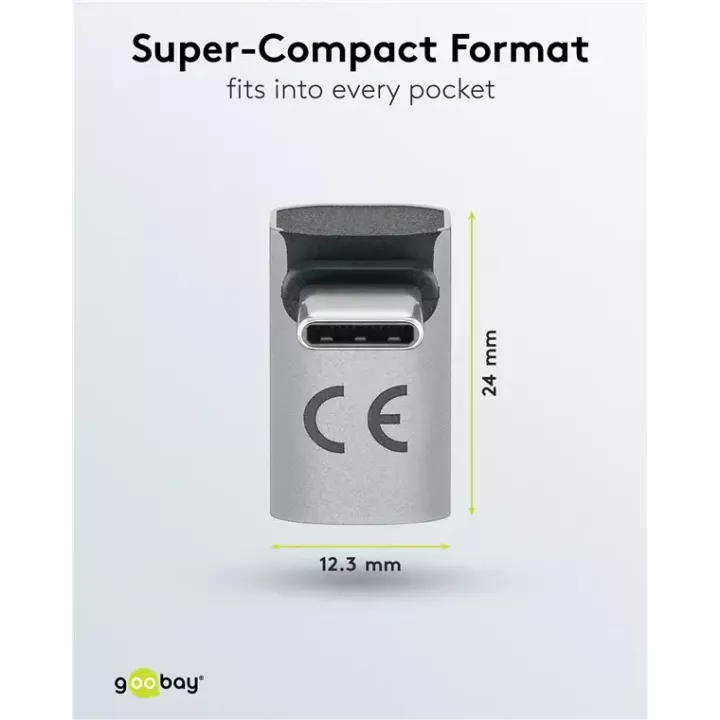 Adaptor USB-C mama - USB-C tata vertical 90 Thunderbolt3/4 Goobay 74442