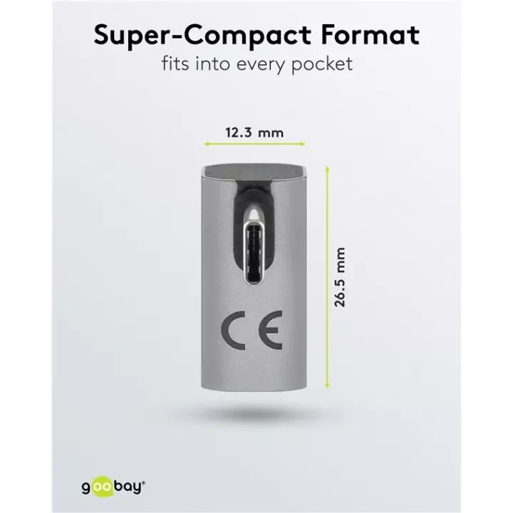 Adaptor USB-C3.1 mama - USB-C tata rotit vertical la 90 Thunderbolt 3 /4 Goobay 74443