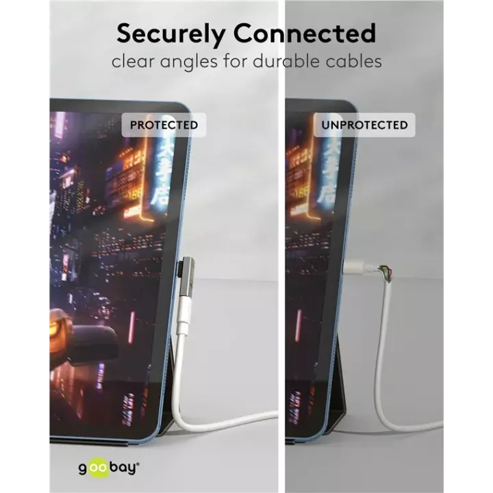 Adaptor USB-C3.1 mama - USB-C tata rotit vertical la 90 Thunderbolt 3 /4 Goobay 74443