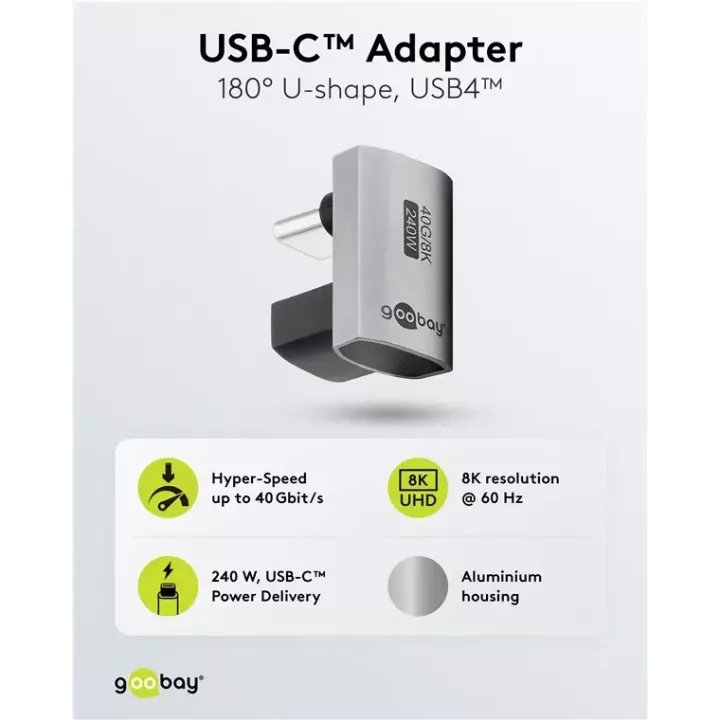 Adaptor USB-C3.1 mama - USB-C tata in forma de U Thunderbolt 3 /4 Goobay 74445