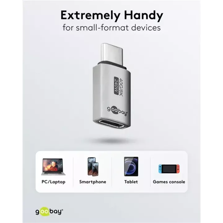 Adaptor USB-C3.1 mama - USB-C tata drept Thunderbolt 3 /4 Goobay 74447