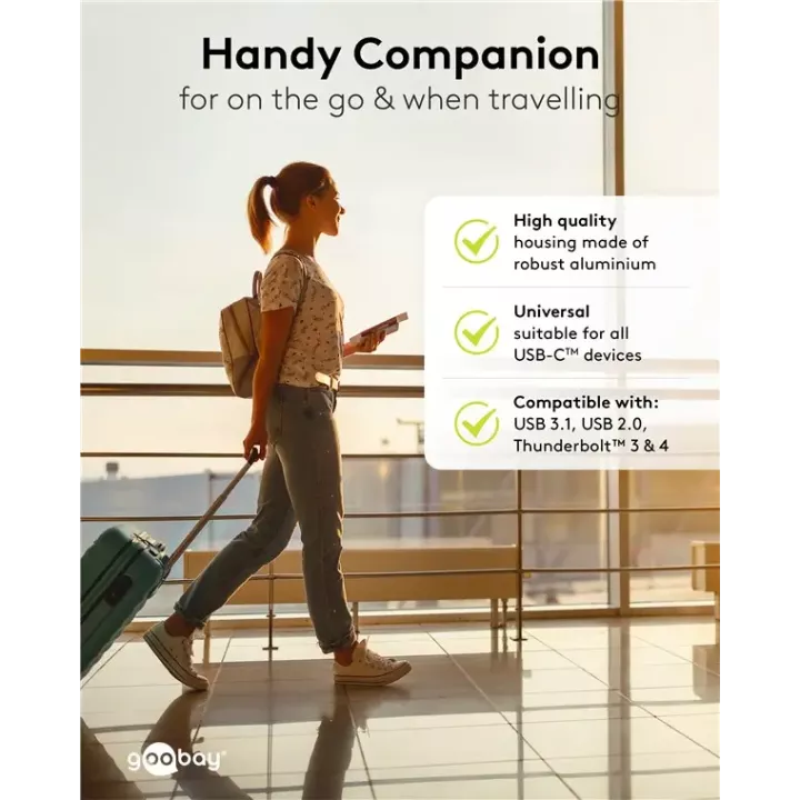 Adaptor USB-C3.1 mama - USB-C tata drept Thunderbolt 3 /4 Goobay 74447