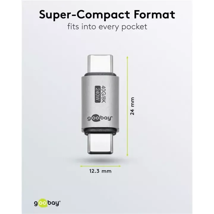 Adaptor USB-C3.1 tata - USB-C tata drept Thunderbolt 3 /4 Goobay 74448